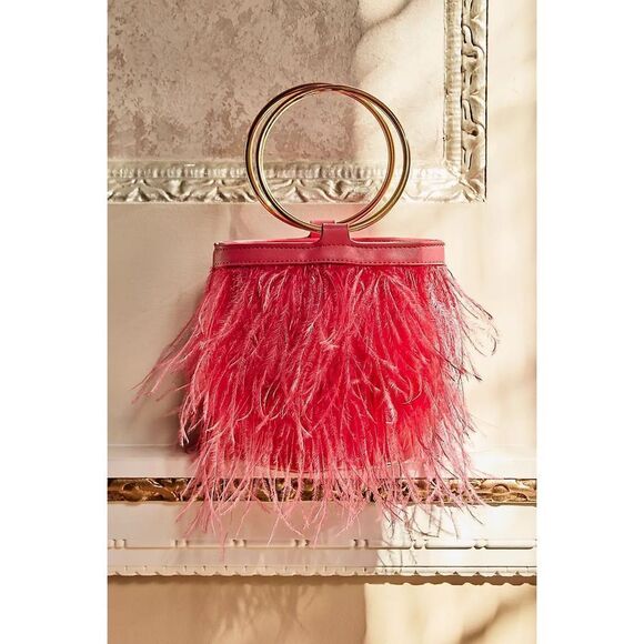 New Free  People Crest Feather Clutch - Picture 1 of 10